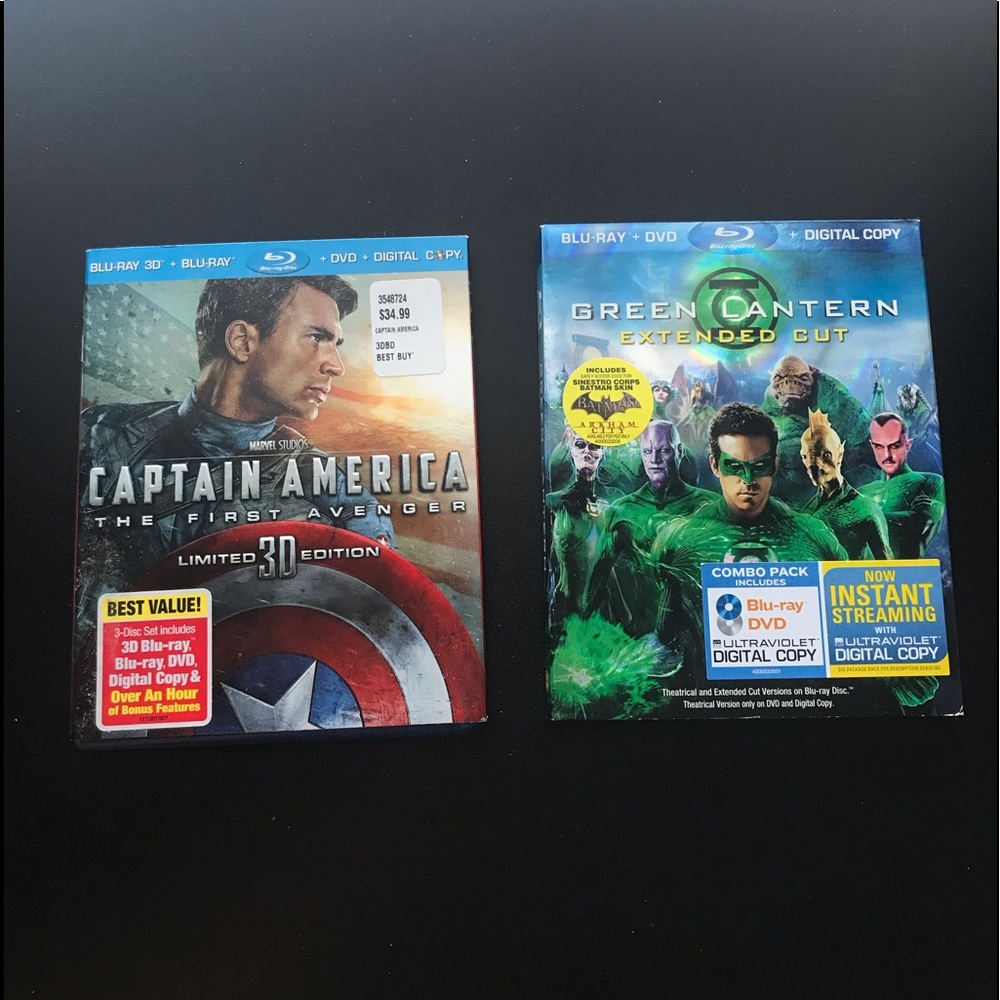 Two movies: Captain America and Green Lantern.